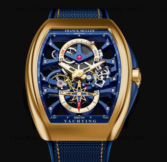 Review Buy Franck Muller Vanguard Yachting Anchor Skeleton Power Reserve Replica Watch for sale Cheap Price V 45 S6 PR SQT ANCRE YACHT (BL) 3N - Click Image to Close